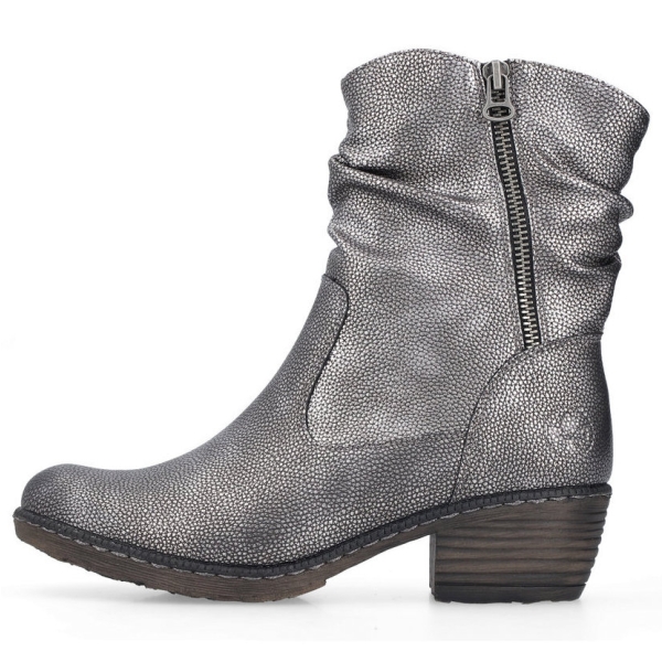 Botki damskie Rieker 93760-90 SILVER/PLATINUM