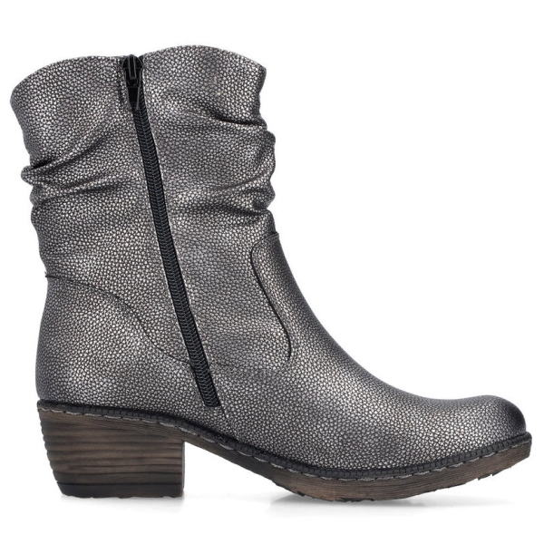 Botki damskie Rieker 93760-90 SILVER/PLATINUM