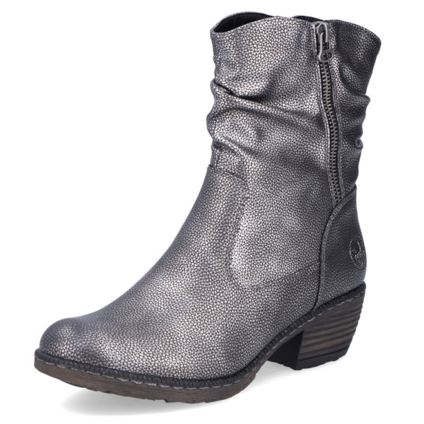 Botki damskie Rieker 93760-90 SILVER/PLATINUM