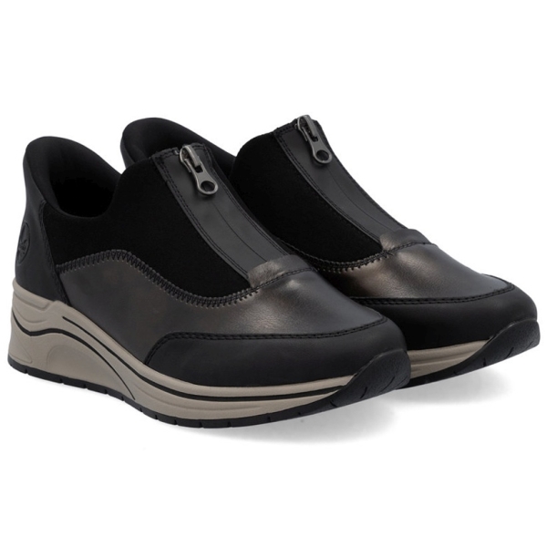 Sneakersy damskie Rieker N9553-25 BROWN COMBINATION