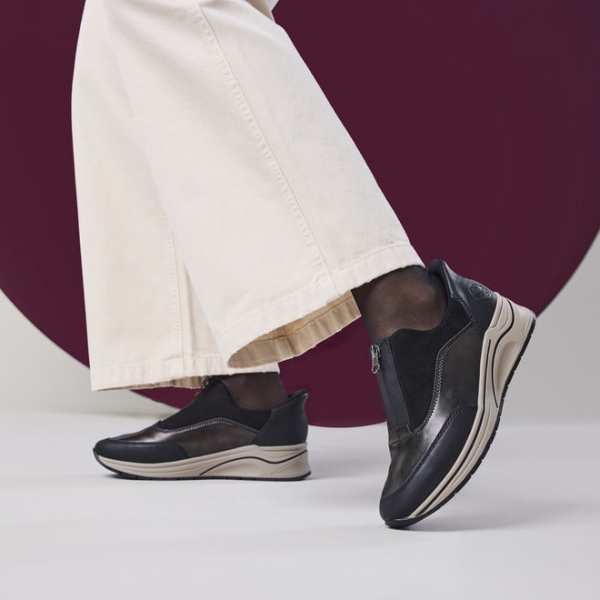 Sneakersy damskie Rieker N9553-25 BROWN COMBINATION