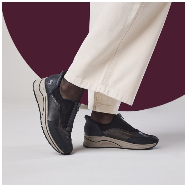 Sneakersy damskie Rieker N9553-25 BROWN COMBINATION