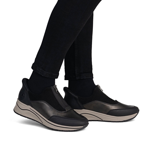 Sneakersy damskie Rieker N9553-25 BROWN COMBINATION