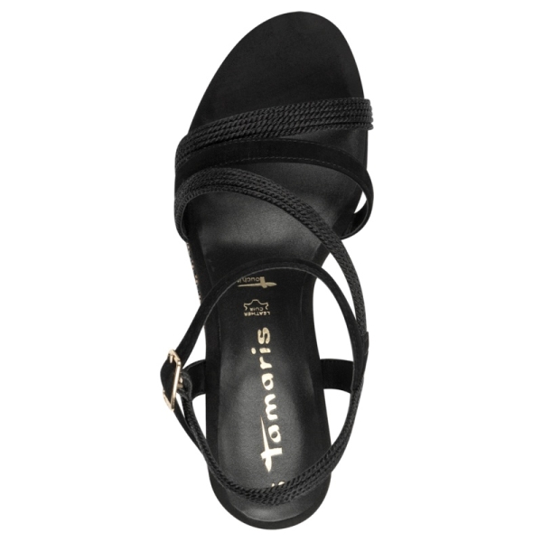 Sandały damskie na koturnie Tamaris 1-28323-44 001 BLACK