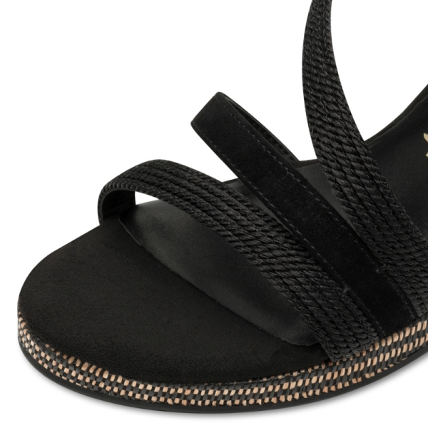 Sandały damskie na koturnie Tamaris 1-28323-44 001 BLACK