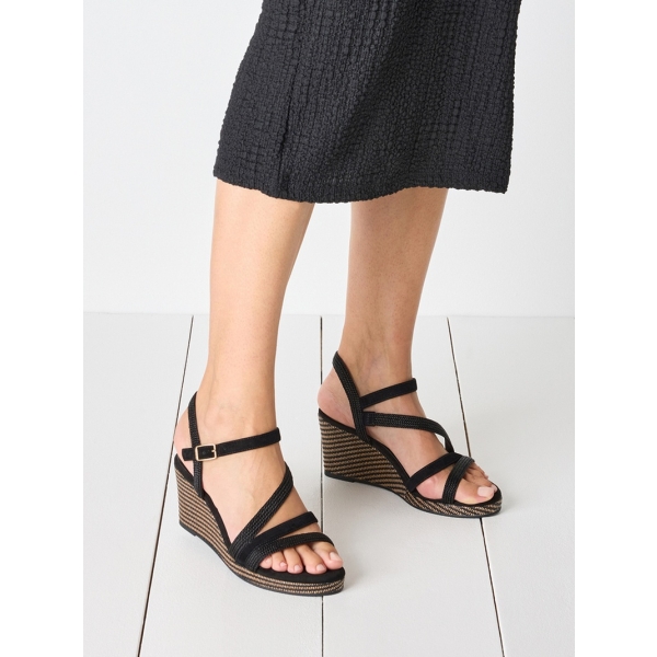 Sandały damskie na koturnie Tamaris 1-28323-44 001 BLACK