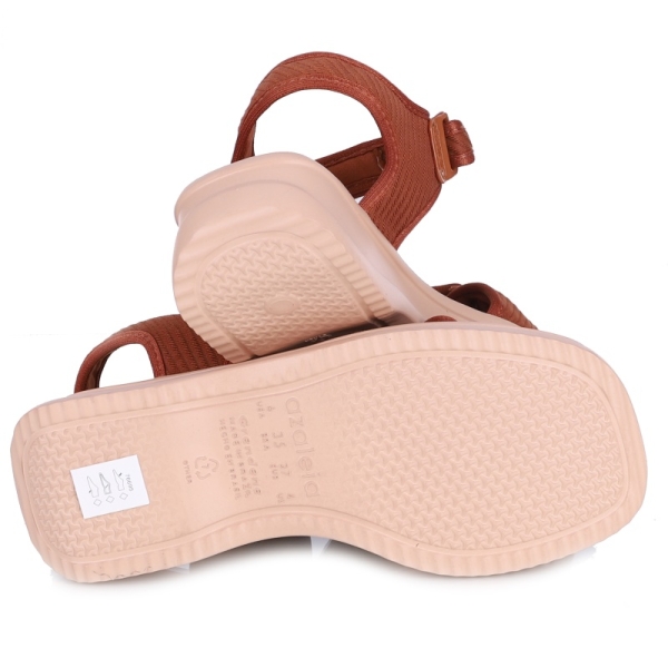 Sandały damskie zdrowotne Azaleia 18451 VERA THERAPY PAP AD BV618 BROWN/BEIGE