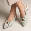 Czółenka damskie z odkrytą piętą Bombonella 1T 01 216 68 MINT-CREAM