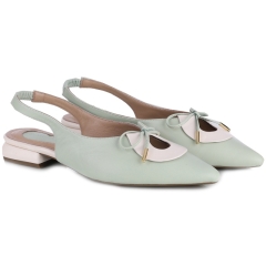 Czółenka damskie z odkrytą piętą Bombonella 1T 01 216 68 MINT-CREAM