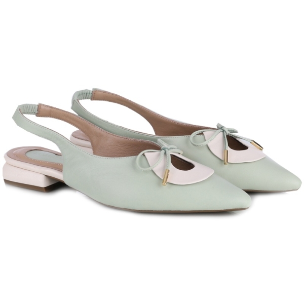 Czółenka damskie z odkrytą piętą Bombonella 1T 01 216 68 MINT-CREAM