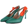 Czółenka damskie z odkrytą piętą Bombonella 1T 01 277 2502 GREEN-ORANGE