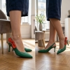 Czółenka damskie z odkrytą piętą Bombonella 1T 01 277 2502 GREEN-ORANGE