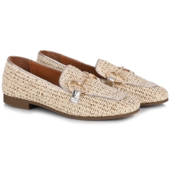 Mokasyny damskie Bombonella 1T 01 517 16 GOLD WICKER