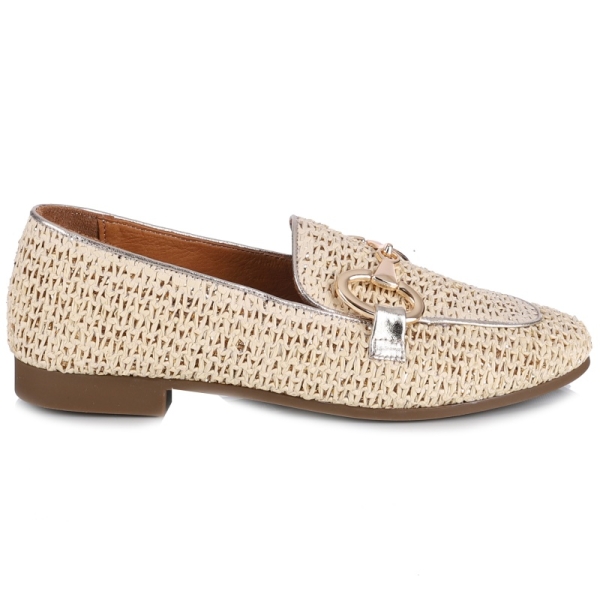 Mokasyny damskie Bombonella 1T 01 517 16 GOLD WICKER