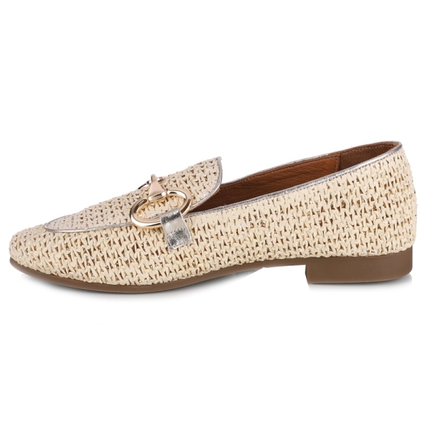 Mokasyny damskie Bombonella 1T 01 517 16 GOLD WICKER