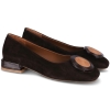 Baleriny damskie Bombonella 1T 216 1968 BROWN SUEDE - BROWN PATENT