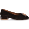 Baleriny damskie Bombonella 1T 216 1968 BROWN SUEDE - BROWN PATENT