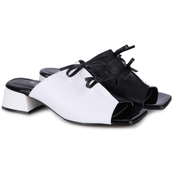 Klapki damskie Bombonella 1T 417 1118 WHITE-BLACK