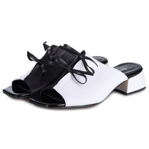 Klapki damskie Bombonella 1T 417 1118 WHITE-BLACK