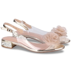 Sandały damskie transparentne D&A S.Barski MR61-9003 GOLD