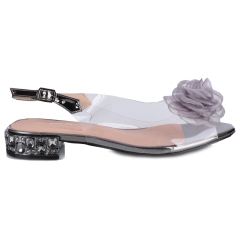 Sandały damskie transparentne D&A S.Barski MR61-9003 PEWTER