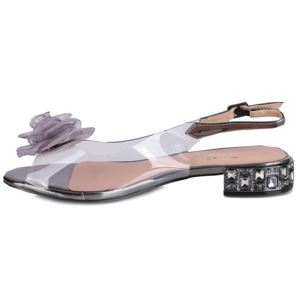 Sandały damskie transparentne D&A S.Barski MR61-9003 PEWTER