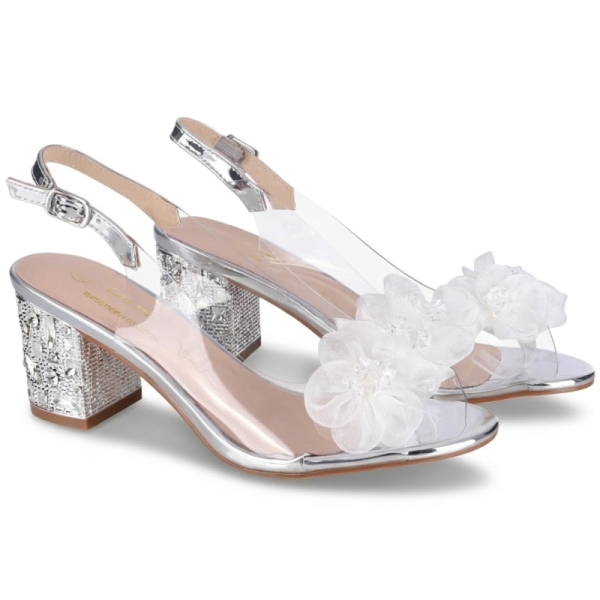 Sandały damskie transparentne D&A S.Barski MR61-9009 SILVER