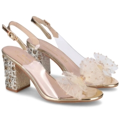 Sandały damskie transparentne D&A S.Barski MR61-9010 GOLD