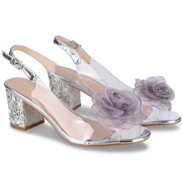 Sandały damskie transparentne D&A S.Barski MR61-9011 SILVER