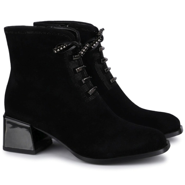 Botki damskie Epica 1JI30040 01-I BLACK GOAT SUEDE