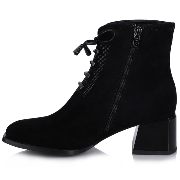 Botki damskie Epica 1JI30040 01-I BLACK GOAT SUEDE