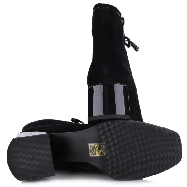 Botki damskie Epica 1JI30040 01-I BLACK GOAT SUEDE