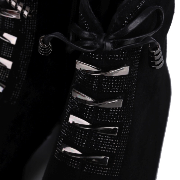 Botki damskie Epica 1JI30040 01-I BLACK GOAT SUEDE