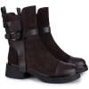 Botki damskie Epica 1XS70025B 02-N BROWN CALF SUEDE+BROWN A LEATHER