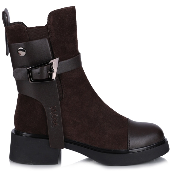 Botki damskie Epica 1XS70025B 02-N BROWN CALF SUEDE+BROWN A LEATHER