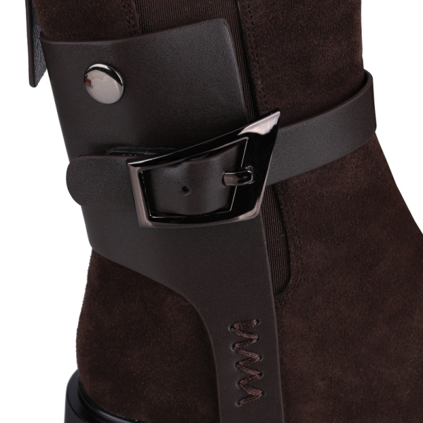 Botki damskie Epica 1XS70025B 02-N BROWN CALF SUEDE+BROWN A LEATHER
