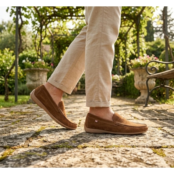 Mokasyny męskie Fluchos 505242 SAMOA F2207 AFELPADO CAMEL