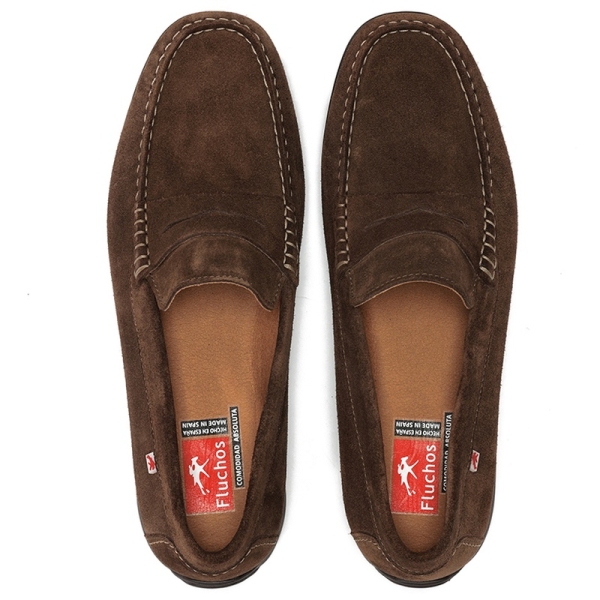Mokasyny męskie Fluchos 505243 SAMOA F2207 AFELPADO CHOCOLATE