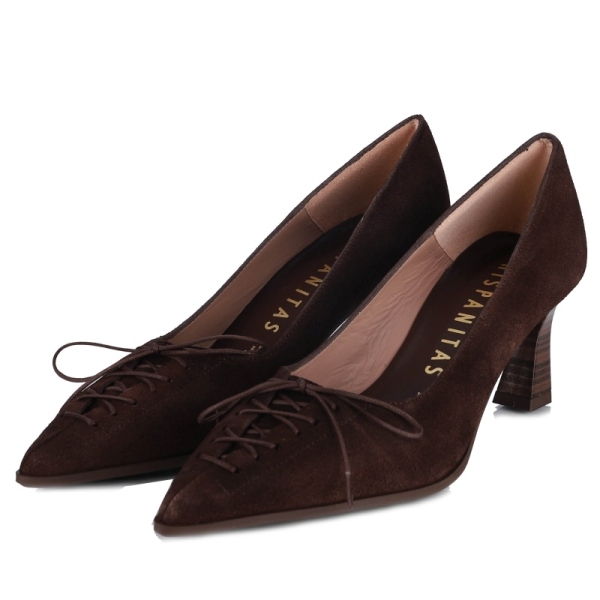 Czółenka damskie Hispanitas HI264951 C026 VELOUR-I26 ESPRESSO