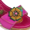 Sandały damskie na koturnie Laura Vita BONITO 38 FUSHIA AS313-38