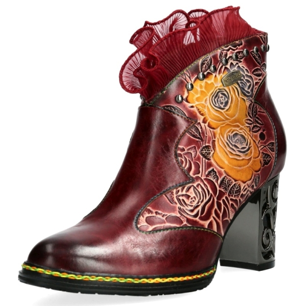 Botki damskie Laura Vita LEDAO 63 WINE AC350-53A