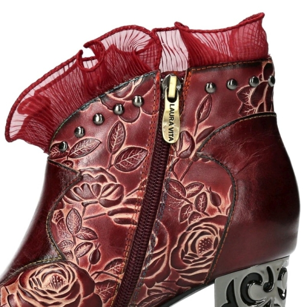 Botki damskie Laura Vita LEDAO 63 WINE AC350-53A