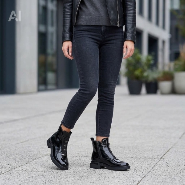 Botki damskie Loretta Vitale C38131 BLACK PATENT
