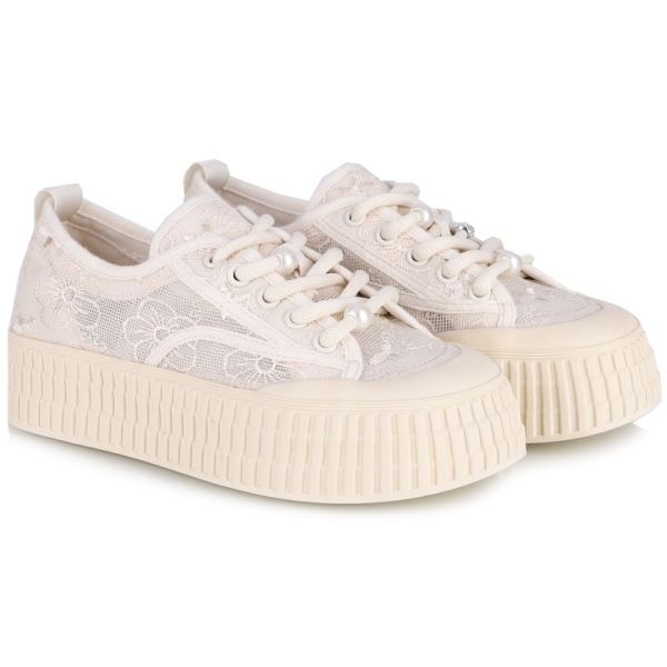 Sneakersy damskie Loretta Vitale W1908 BEIGE