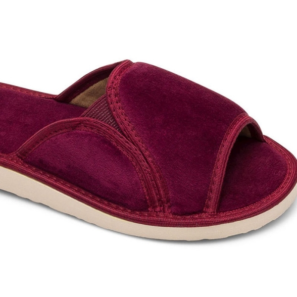 Pantofle damskie Meteor (Natural Style) NS-025 bordowe