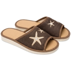 Pantofle damskie Meteor (Natural Style) NS-052 brązowe