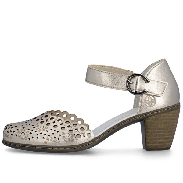 Sandały damskie Rieker 40902-90 SILVER/PLATINUM