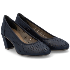 Czółenka damskie ażurowe Rieker 41057-14 BLUE