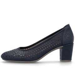 Czółenka damskie ażurowe Rieker 41057-14 BLUE