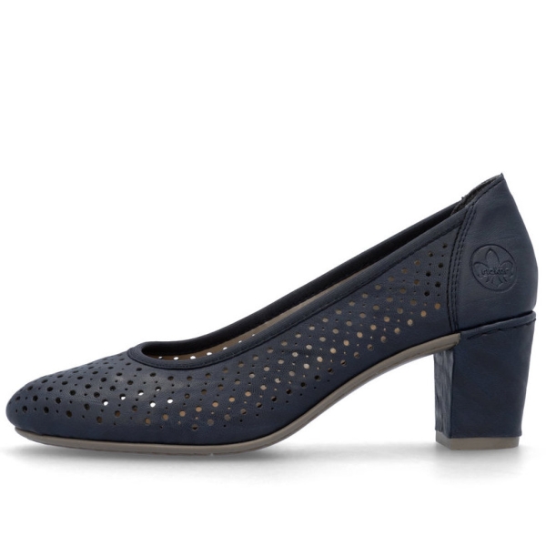 Czółenka damskie ażurowe Rieker 41057-14 BLUE